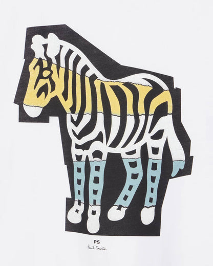 PS Paul Smith Mens Regular Fit Cutout Zebra T-Shirt - 01 White