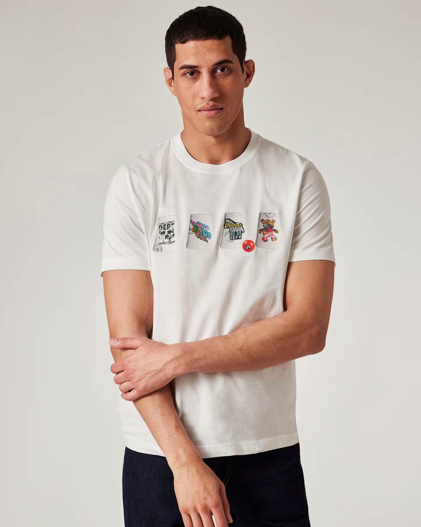 PS Paul Smith Mens Regular Fit Cups T-Shirt - 01 White