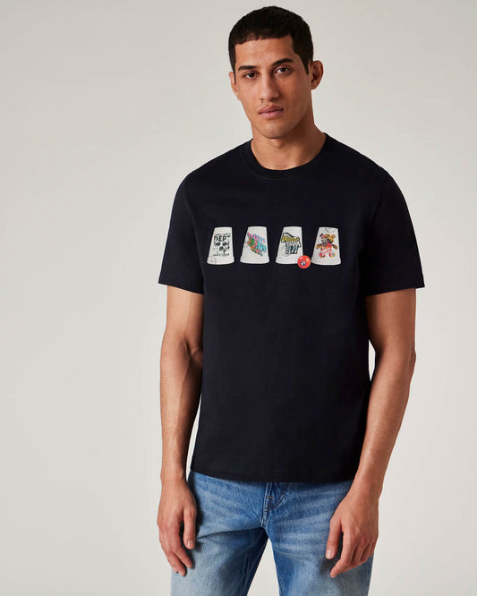 PS Paul Smith Mens Regular Fit Cups T-Shirt - 49 Very Dark Navy