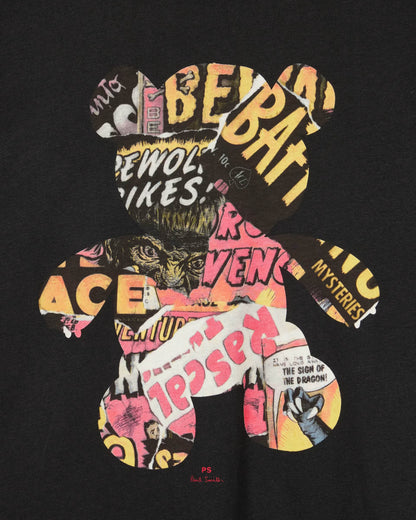 PS Paul Smith Mens Regular Fit Bear Collage T-Shirt - 79 Black