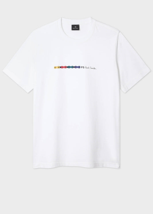 PS Paul Smith Mens Regular Fit PS Chain T-Shirt - 01 White