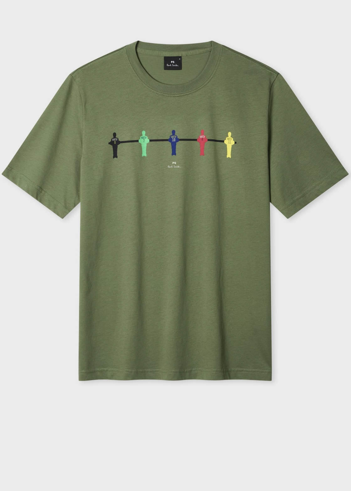 PS Paul Smith Mens Regular Fit Table Football Graphic T-Shirt - 35D Military Green
