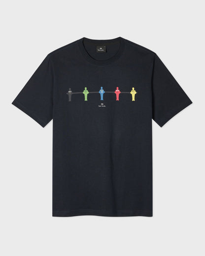 PS Paul Smith Mens Regular Fit Table Football Graphic T-Shirt - 49 Very Dark Navy