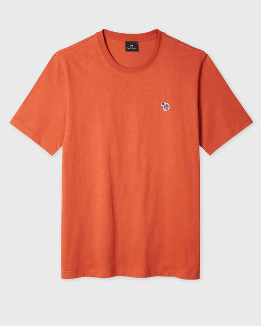 PS Paul Smith Mens Regular Fit Short Sleeve Zebra T-Shirt - 19 Dark Rust