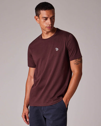 PS Paul Smith Mens Regular Fit Short Sleeve Zebra T-Shirt - 29B Dark Red