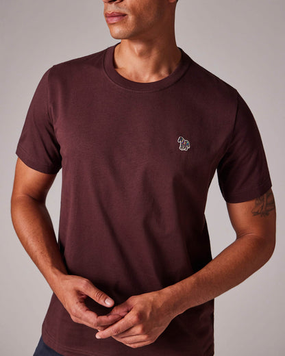 PS Paul Smith Mens Regular Fit Short Sleeve Zebra T-Shirt - 29B Dark Red