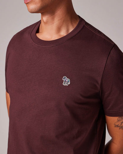 PS Paul Smith Mens Regular Fit Short Sleeve Zebra T-Shirt - 29B Dark Red