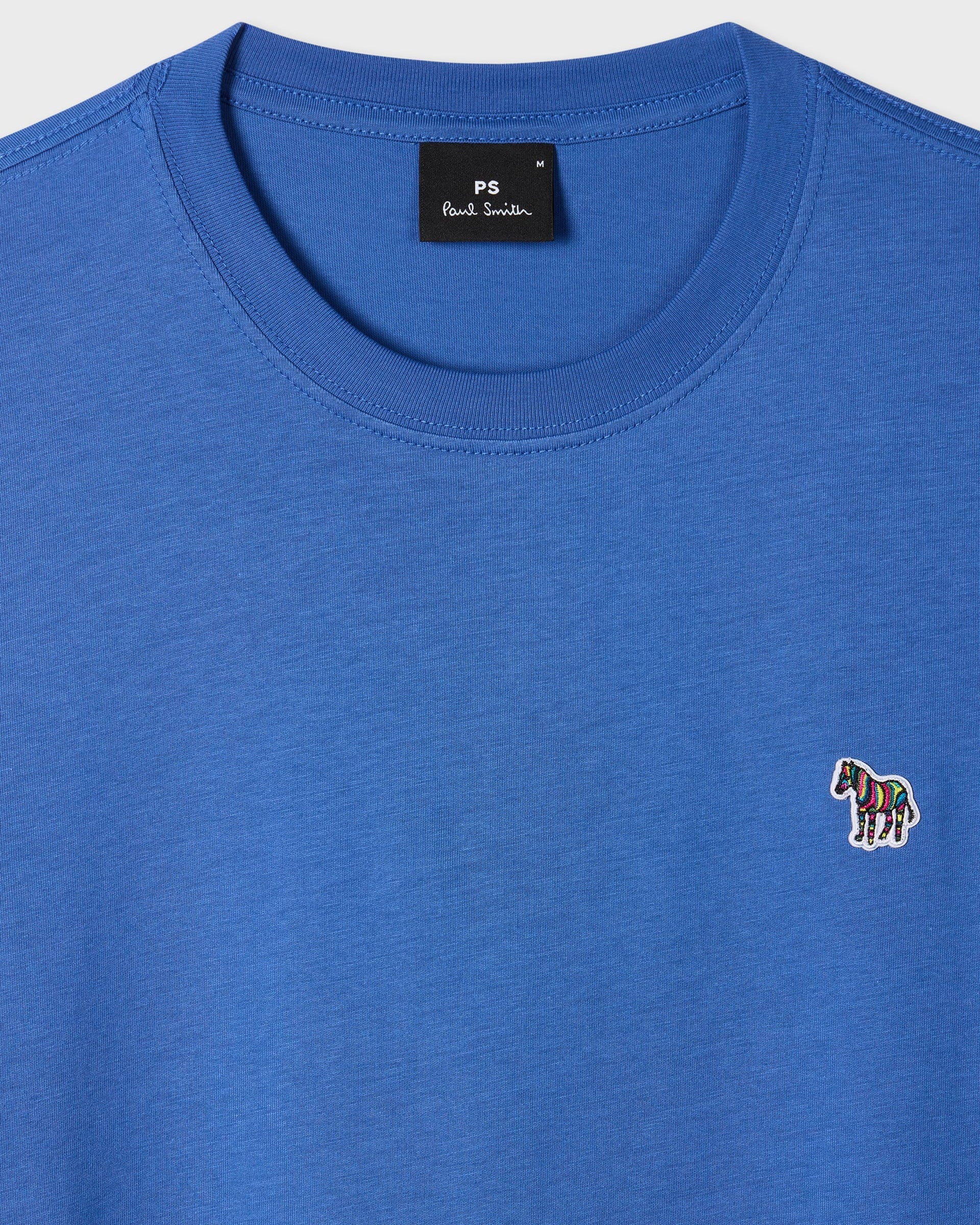 PS Paul Smith Mens Organic Cotton Zebra Logo T-Shirt - 44M Blue
