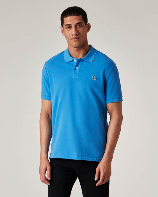 PS Paul Smith Mens Regular Fit Short Sleeve Zebra Polo Shirt - 41D Sea Blue