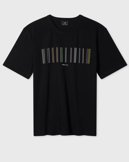 PS Paul Smith Mens Casual Fit Stripe Graphic T-Shirt - 79 Black