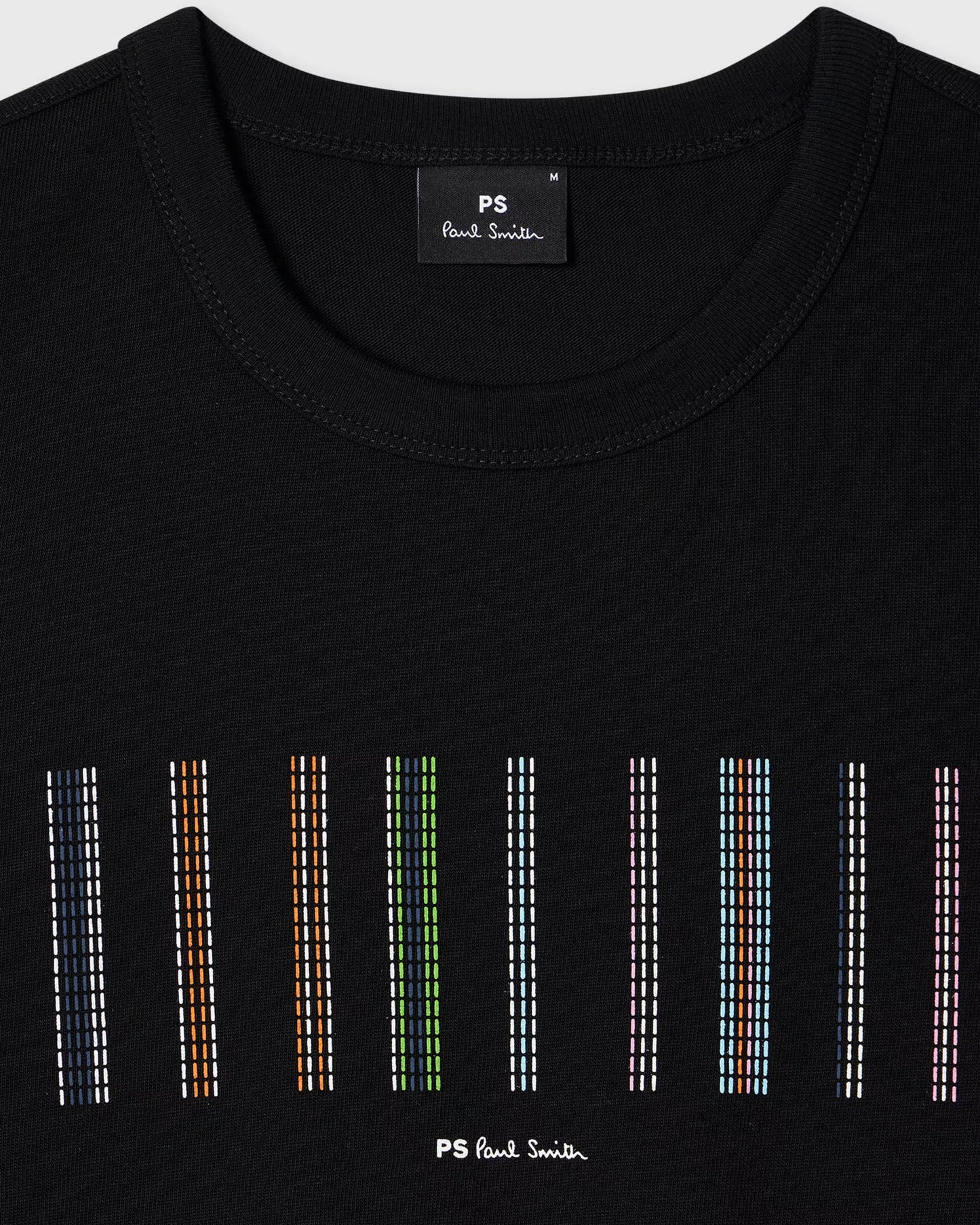 PS Paul Smith Mens Casual Fit Stripe Graphic T-Shirt - 79 Black
