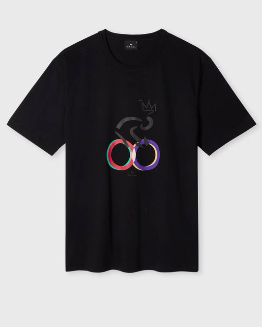 PS Paul Smith Mens Casual Fit Cyclist T-Shirt - 79 Black