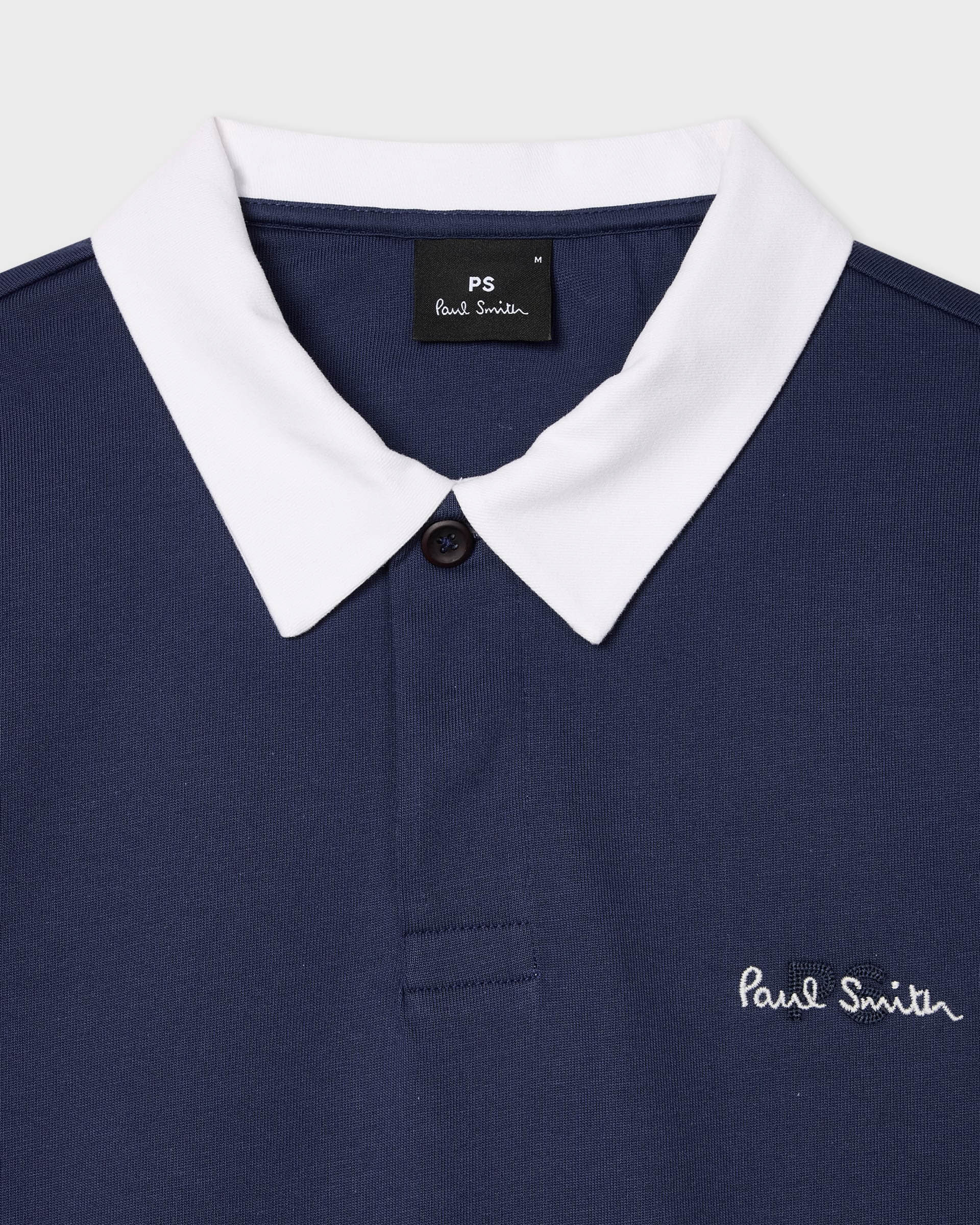 PS Paul Smith Mens Casual Fit Rugby Top - 48 Blue | CHO | Designer Mens Rugby Tops