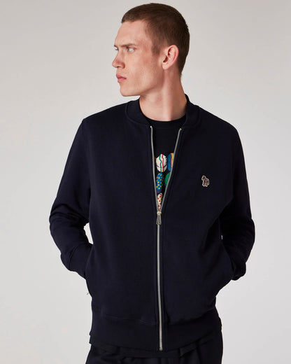 PS Paul Smith Mens Zip Bomber with Zebra Logo - 49 Very Dark Navy