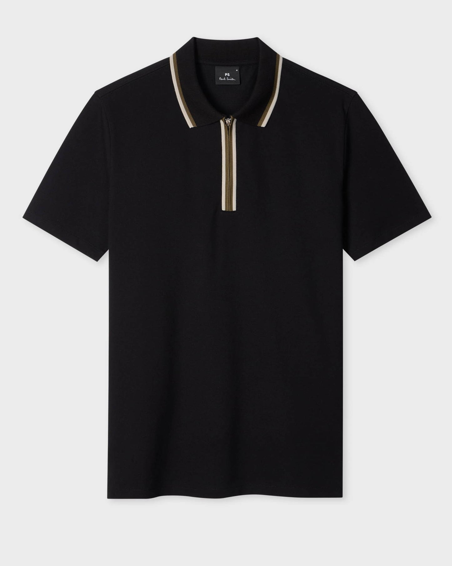PS Paul Smith Mens Regular Fit Zip Polo Shirt - 79 Black