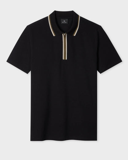 PS Paul Smith Mens Regular Fit Zip Polo Shirt - 79 Black