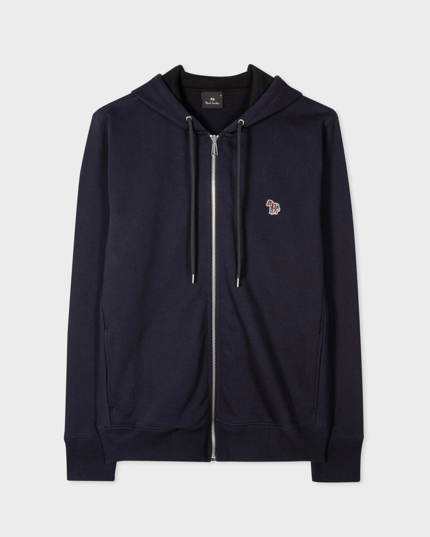 PS Paul Smith Mens Reg Fit Zip Hoodie with Zebra Logo - 49 Very Dark Navy