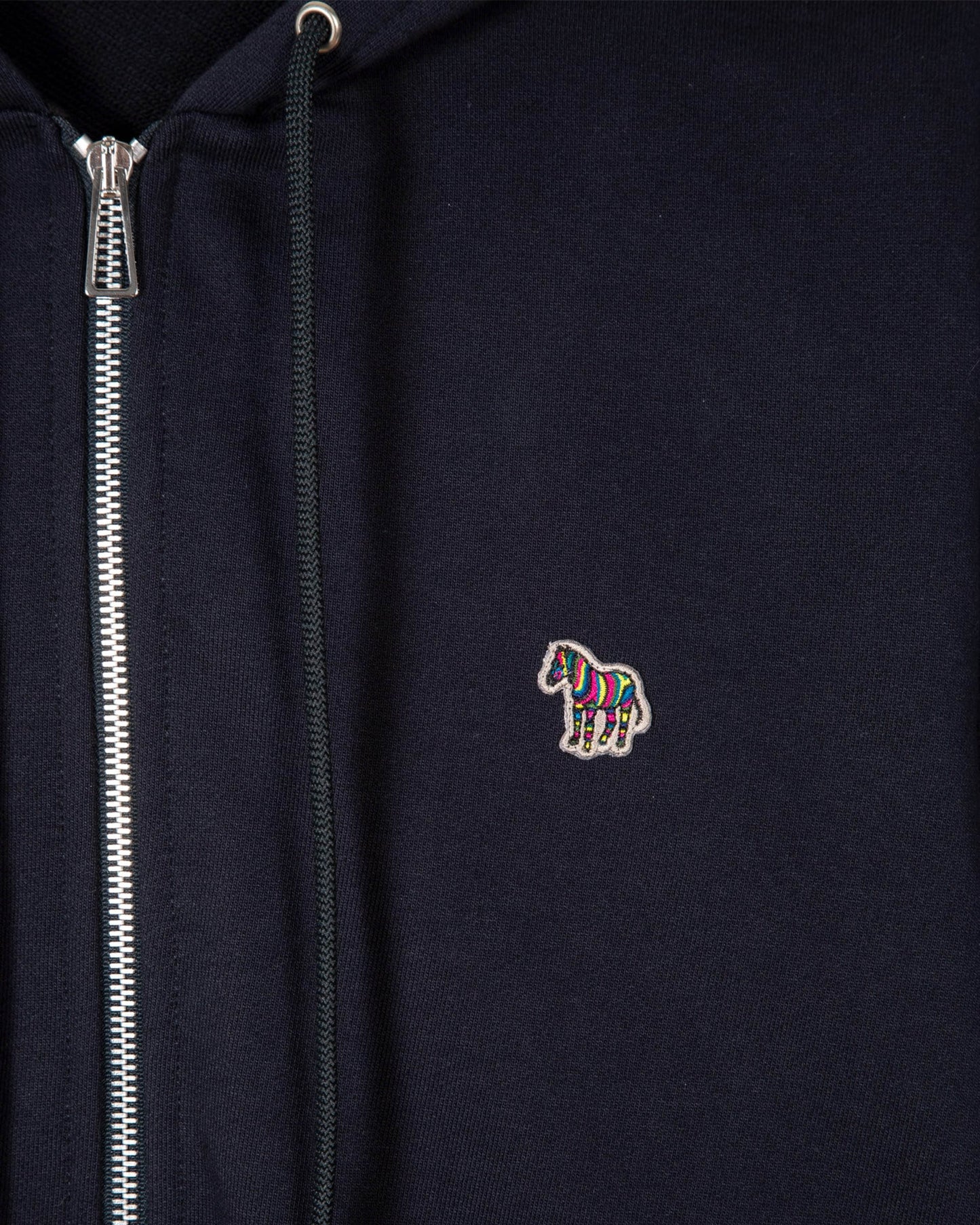PS Paul Smith Mens Reg Fit Zip Hoodie with Zebra Logo - 49 Very Dark Navy
