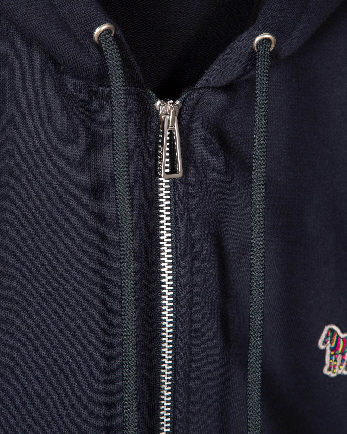 PS Paul Smith Mens Reg Fit Zip Hoodie with Zebra Logo - 49 Very Dark Navy