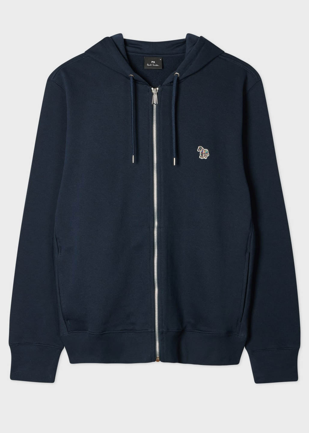 PS Paul Smith Mens Full Zip Hoodie with Zebra Logo - 49 Very Dark Navy | CHO | Designer Mens Zip Up Hoodies