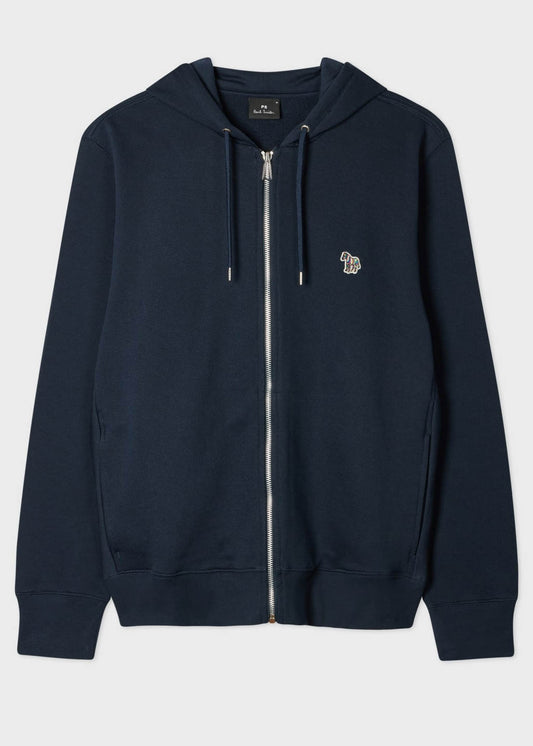 PS Paul Smith Mens Full Zip Hoodie with Zebra Logo - 49 Very Dark Navy | CHO | Designer Mens Zip Up Hoodies