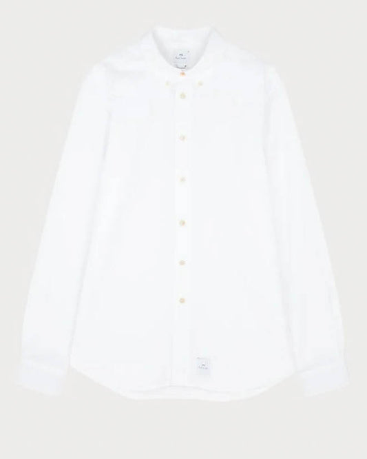 PS Paul Smith Mens Long Sleeve Tailored Fit Stitch Cuff Detail Shirt - 01 White