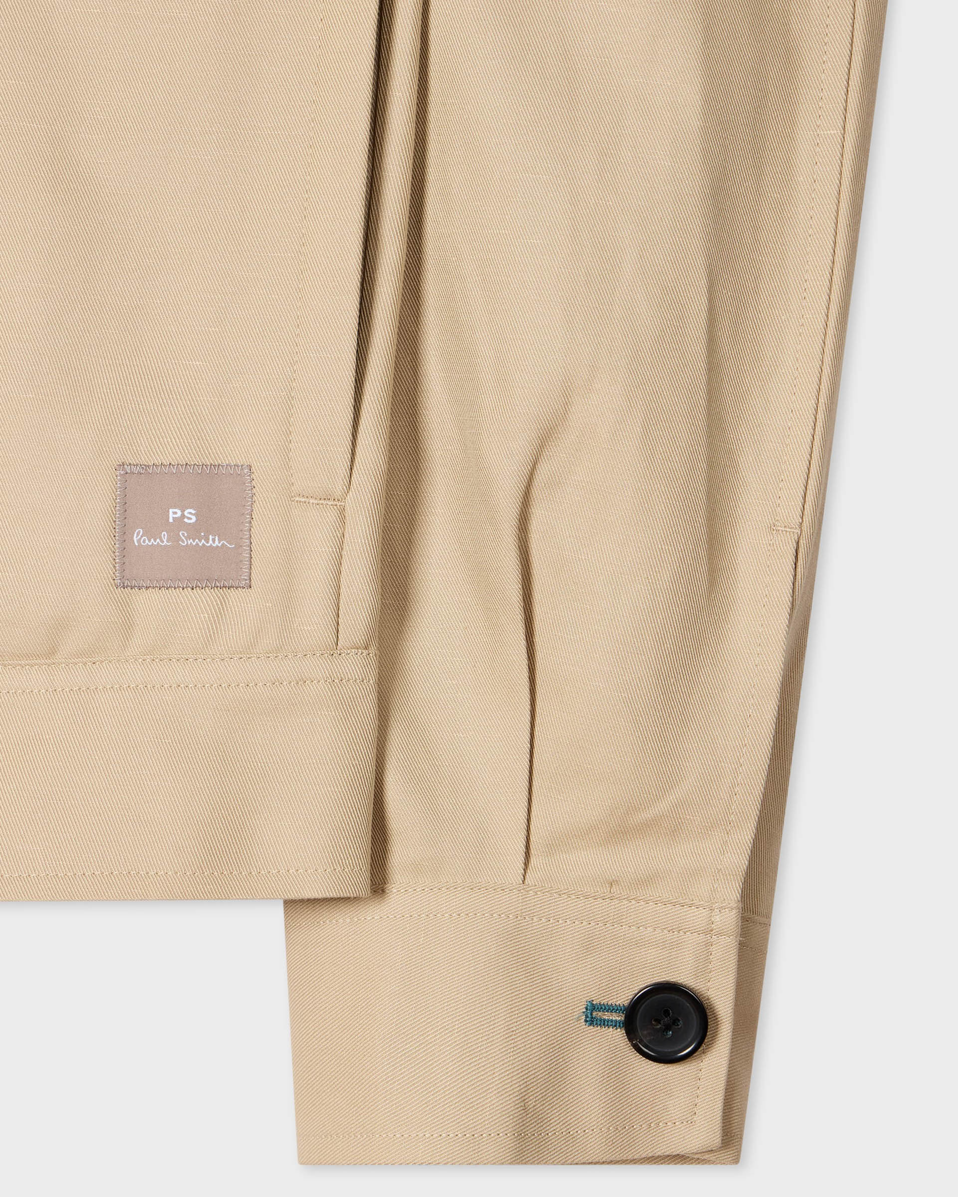 PS Paul Smith Mens Zip Overshirt - 60 Ecru - CHO - Designer Mens Overshirts