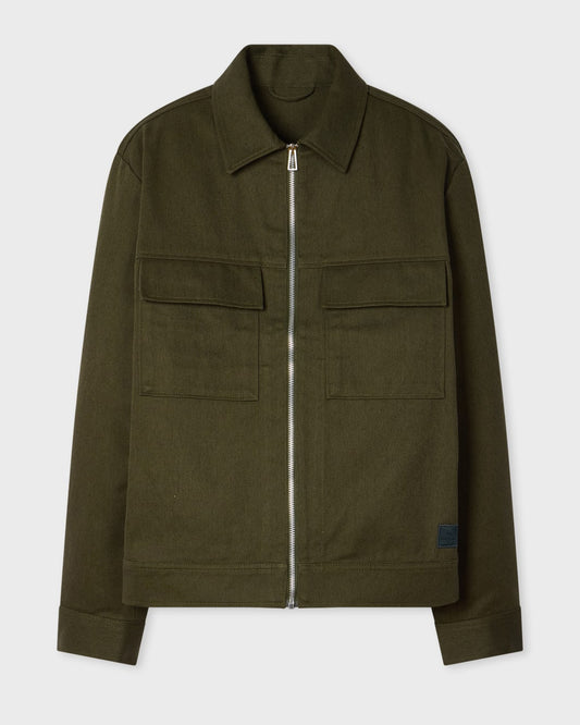 PS Paul Smith Mens Zip Shirt Overshirt - 35 Military Green