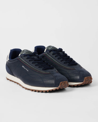 Paul Smith Haskell Mens Leather Trainers - 49 Navy - CHO - Designer Mens Shoes