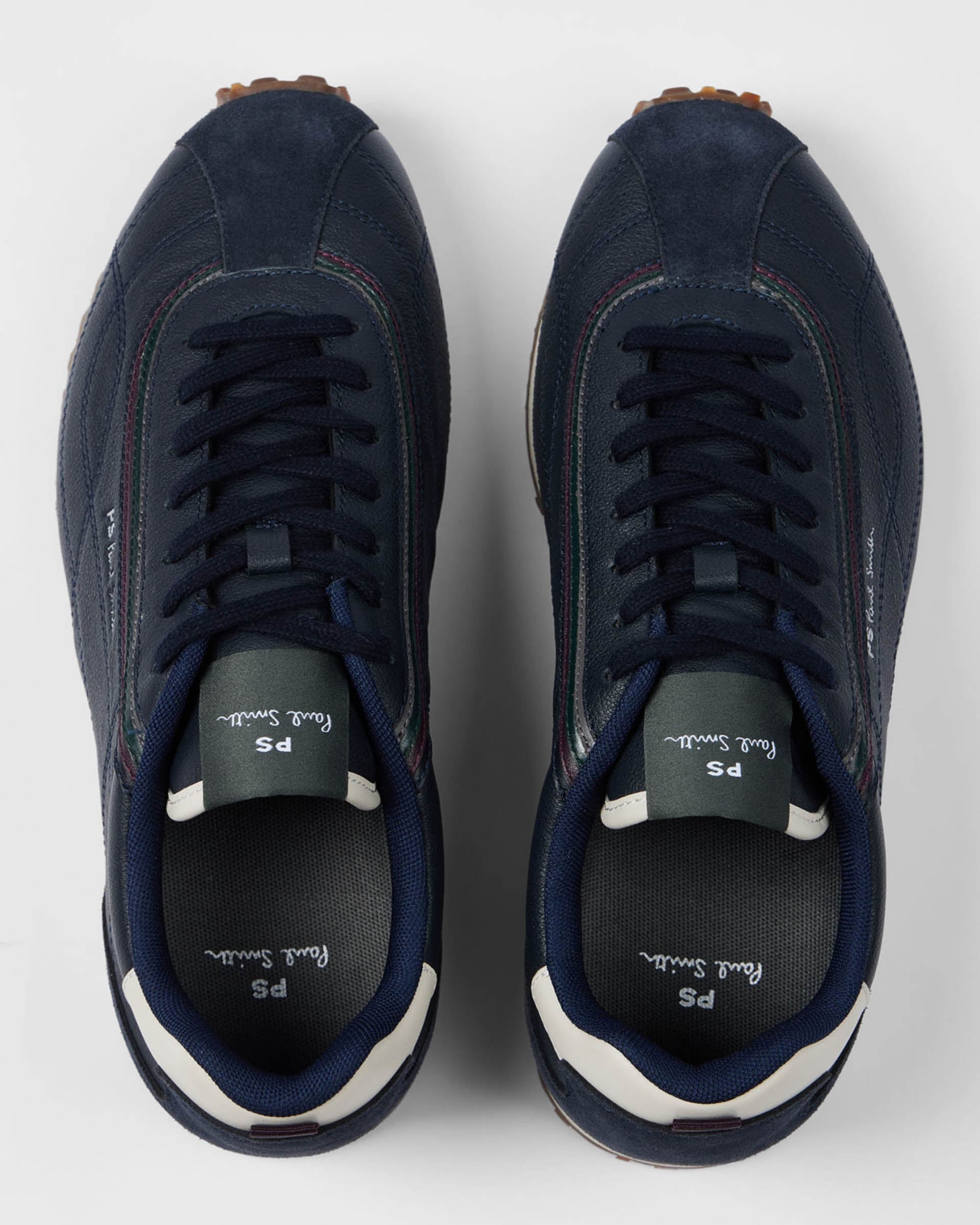 Paul Smith Haskell Mens Leather Trainers - 49 Navy - CHO - Designer Mens Shoes