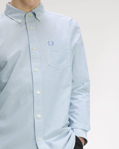 Fred Perry Mens Relaxed Striped Oxford Shirt - Sky Blue F81