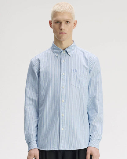 Fred Perry Mens Relaxed Striped Oxford Shirt - Sky Blue F81