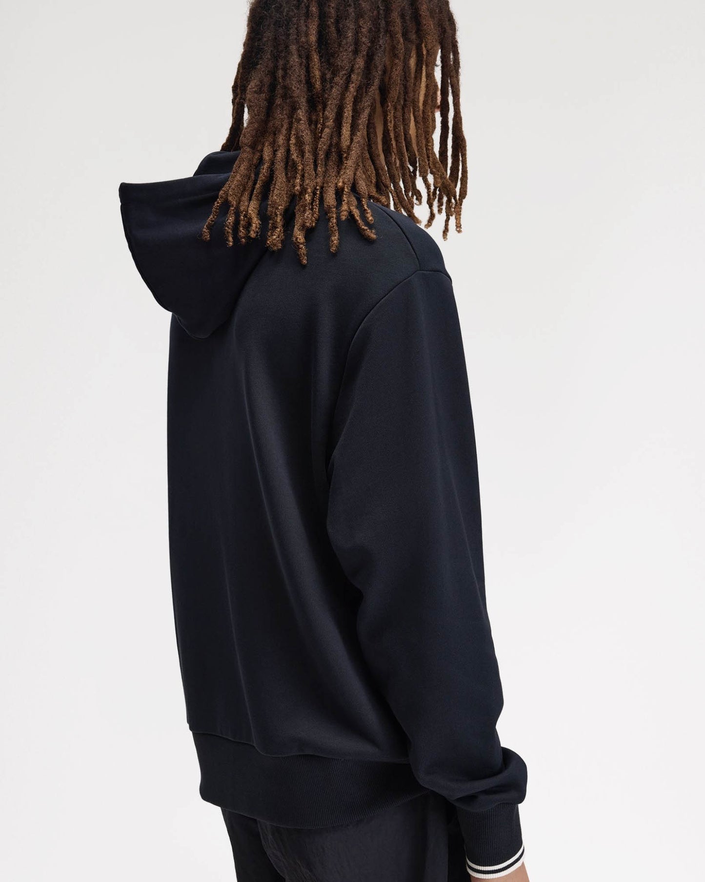 Fred Perry Mens Tipped Cuff Hooded Sweatshirt - Navy 608