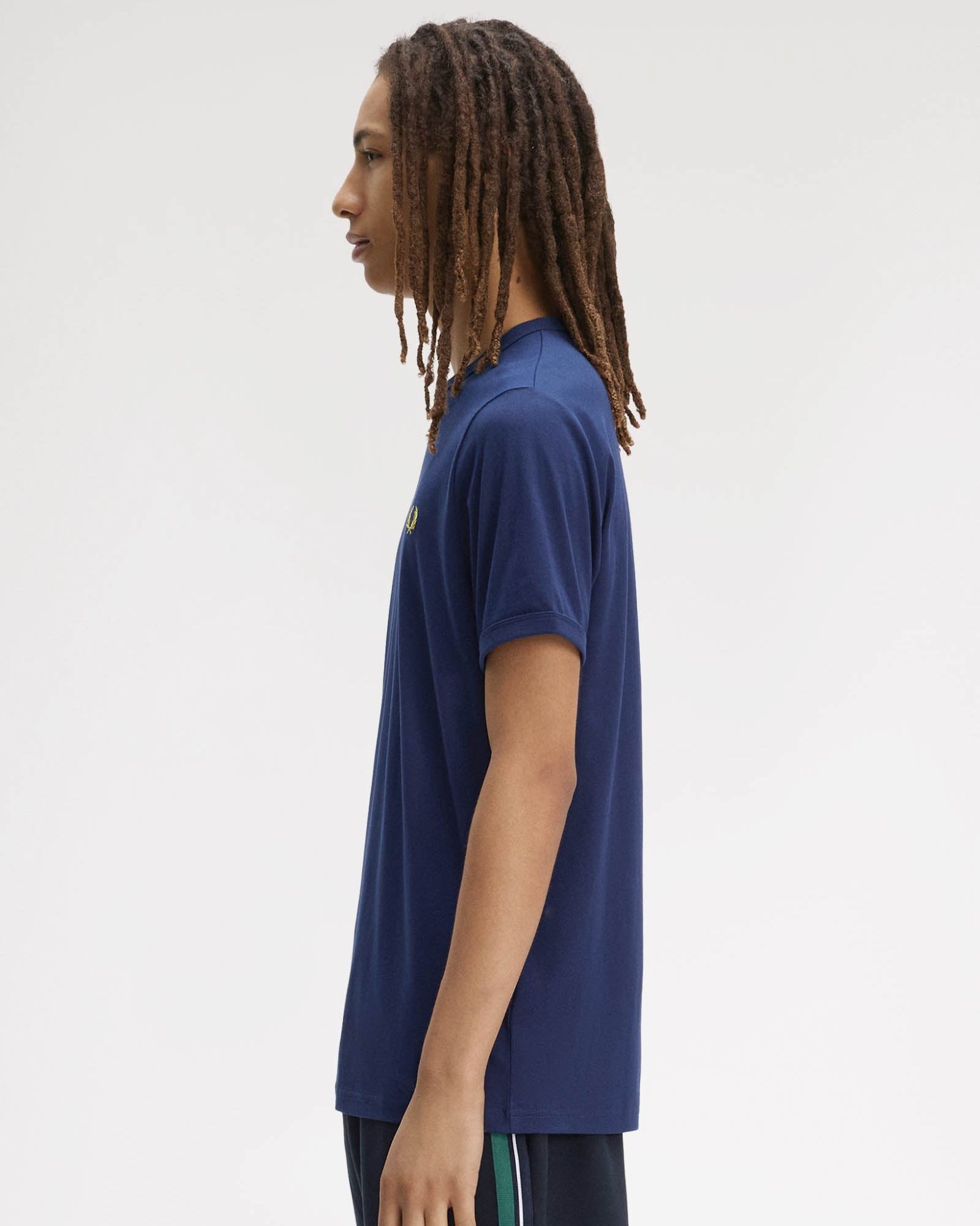 Fred Perry Mens Ringer T-Shirt - French Navy 215 | CHO | Designer Mens Short Sleeve T-Shirts & Tops