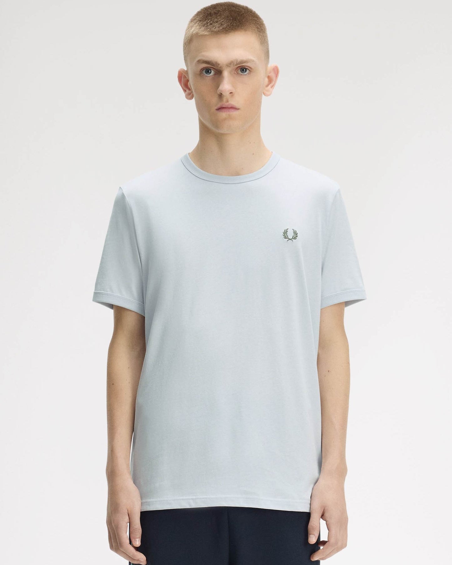 Fred Perry Mens Ringer T-Shirt - Dusky Blue 28A | CHO | Designer Mens Short Sleeve T-Shirts & Tops