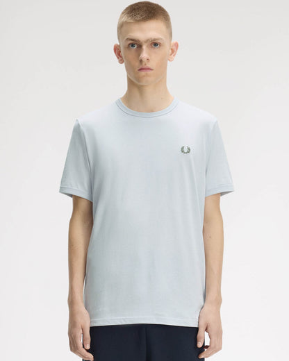 Fred Perry Mens Ringer T-Shirt - Dusky Blue 28A | CHO | Designer Mens Short Sleeve T-Shirts & Tops