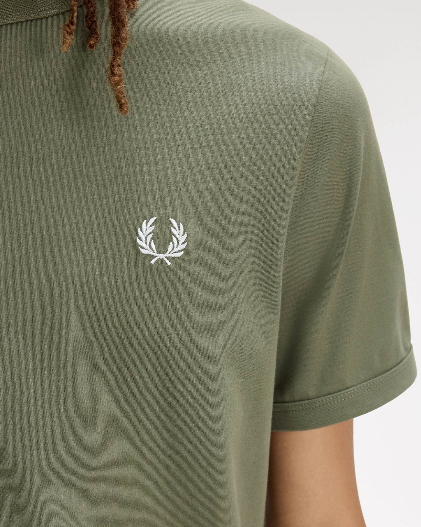 Fred Perry Mens Ringer T-Shirt - Laurel Wreath Green W19 | CHO | Designer Mens Short Sleeve T-Shirts & Tops