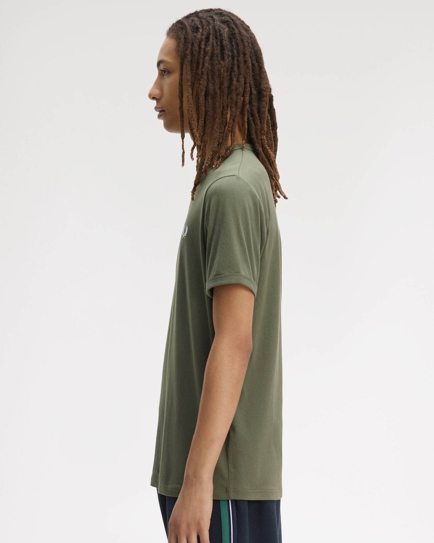 Fred Perry Mens Ringer T-Shirt - Laurel Wreath Green W19 | CHO | Designer Mens Short Sleeve T-Shirts & Tops