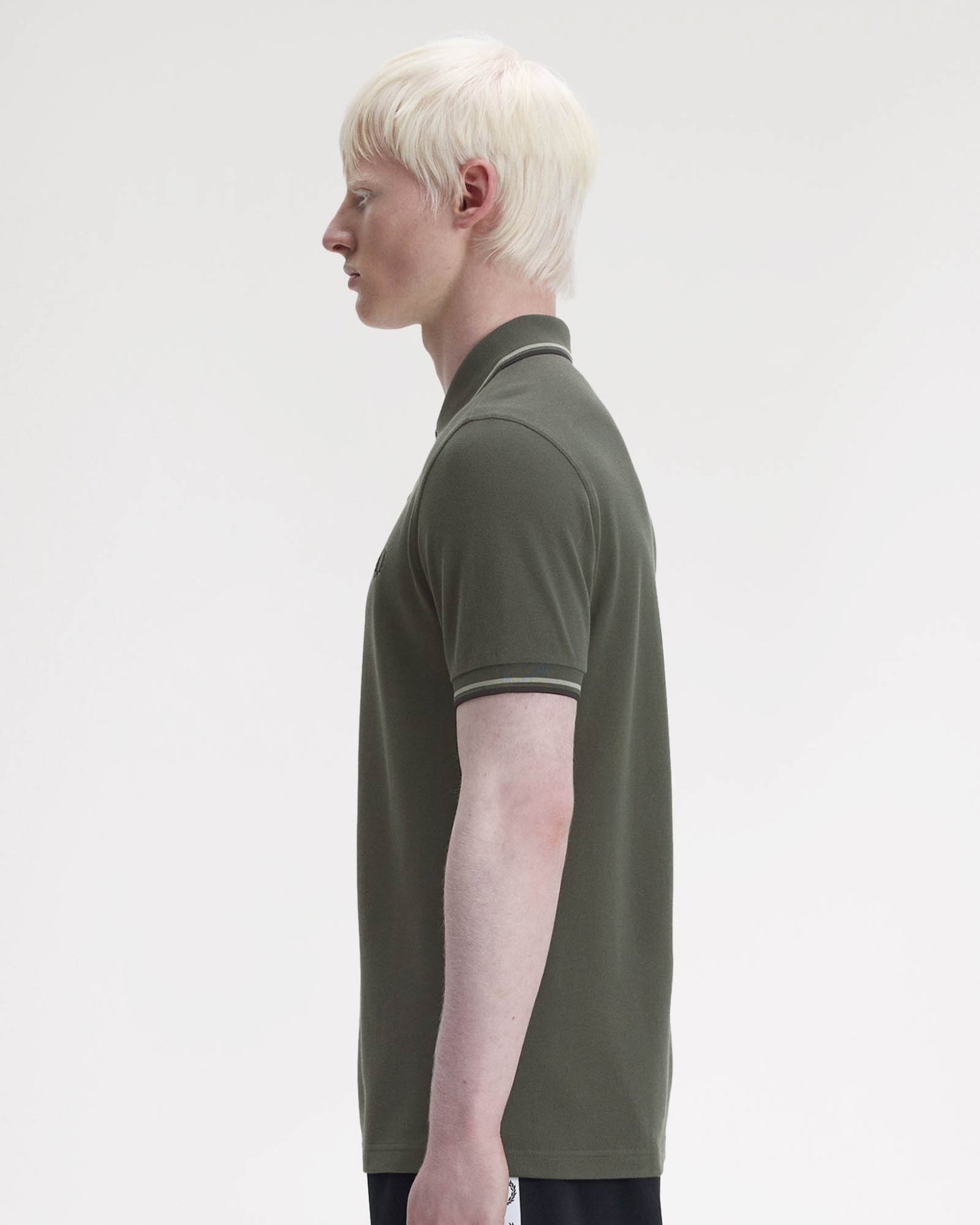 Fred Perry Mens Twin Tipped Signature Polo Shirt - Field Green/Seagrass/Black 04B