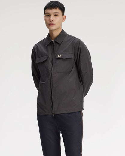 Fred Perry Mens Zip Overshirt - Anchor Grey Y93