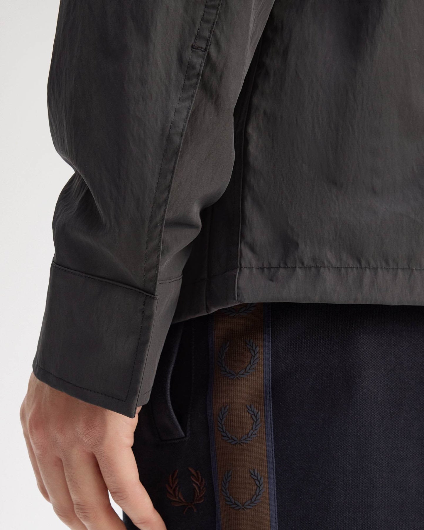 Fred Perry Mens Zip Overshirt - Anchor Grey Y93