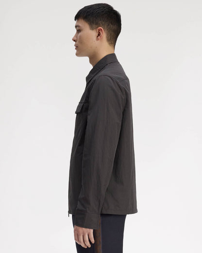 Fred Perry Mens Zip Overshirt - Anchor Grey Y93