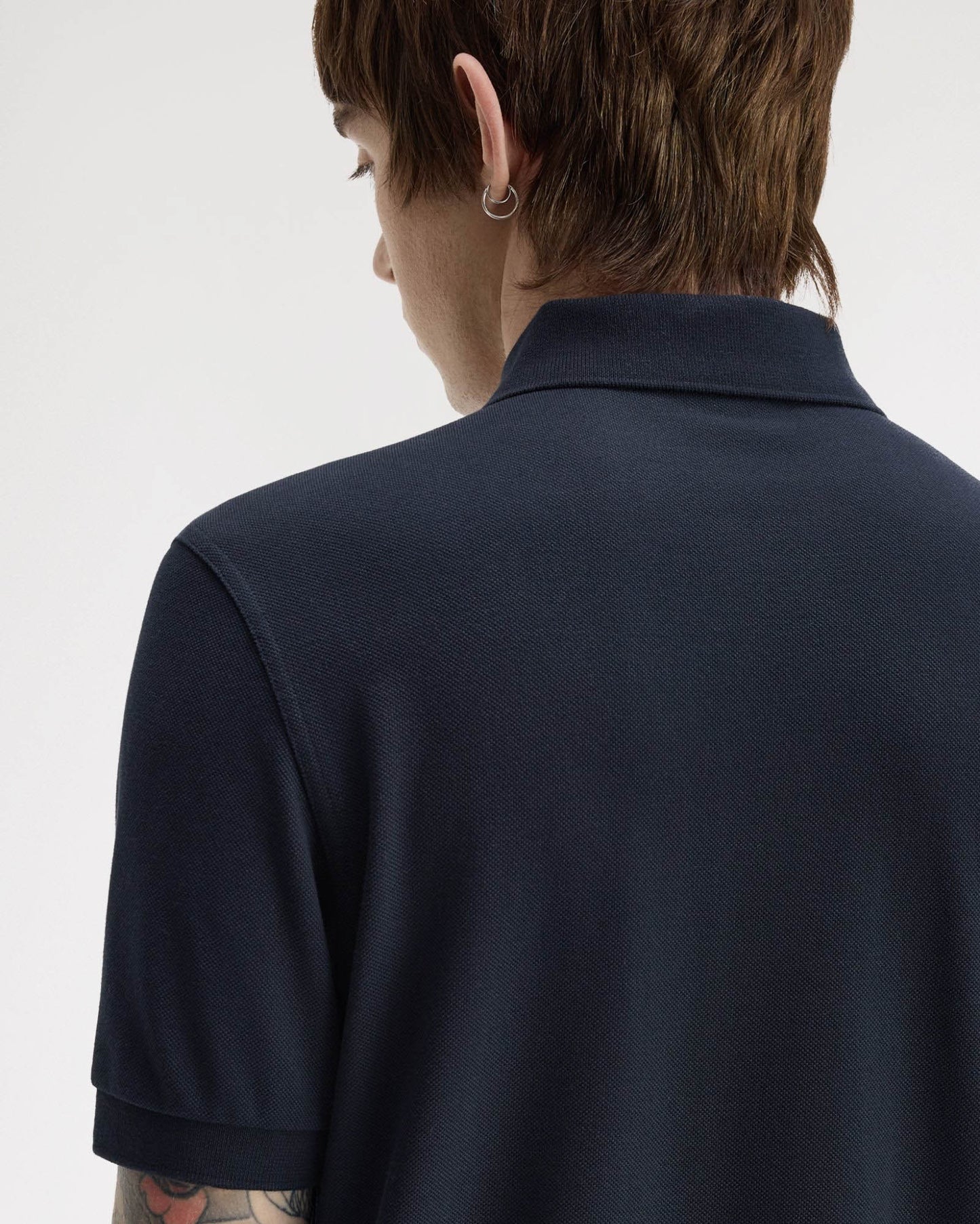 Fred Perry Mens Plain Signature Polo Shirt - Navy/Rich Brown 91C