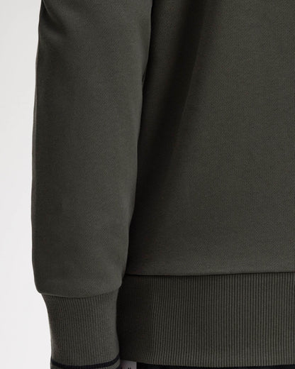 Fred Perry Mens Crew Neck Sweatshirt - Field Green/Black U70