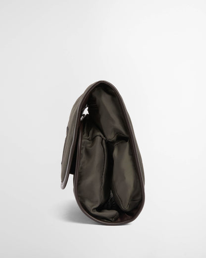 Barbour Wax Hanging Mens Washbag - Olive/Beacon | CHO | Designer Mens Toiletry Bags
