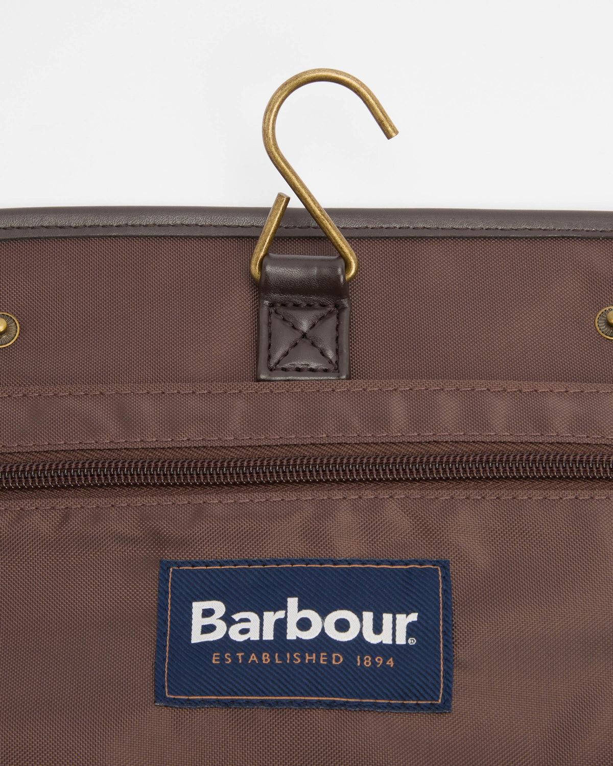 Barbour Wax Hanging Mens Washbag - Olive/Beacon | CHO | Designer Mens Toiletry Bags