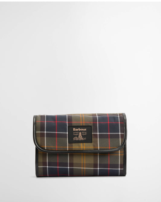Barbour Tartan Hanging Mens Washbag - Classic/Beacon | CHO | Designer Mens Toiletry Bags