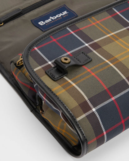 Barbour Tartan Hanging Mens Washbag - Classic/Beacon | CHO | Designer Mens Toiletry Bags