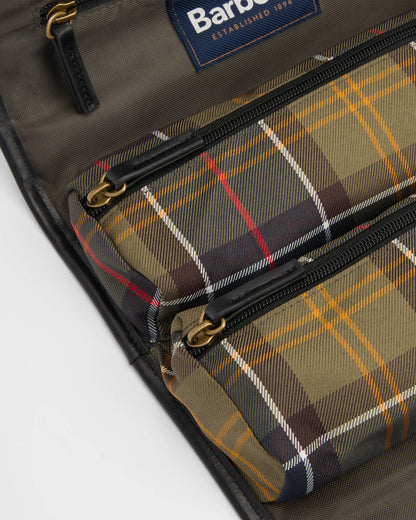 Barbour Tartan Hanging Mens Washbag - Classic/Beacon | CHO | Designer Mens Toiletry Bags