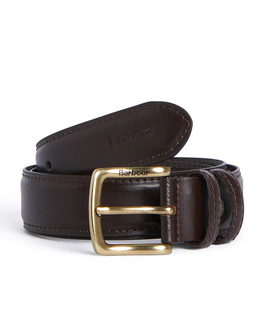 Barbour Clyde Mens Leather Belt Chestnut - Brown